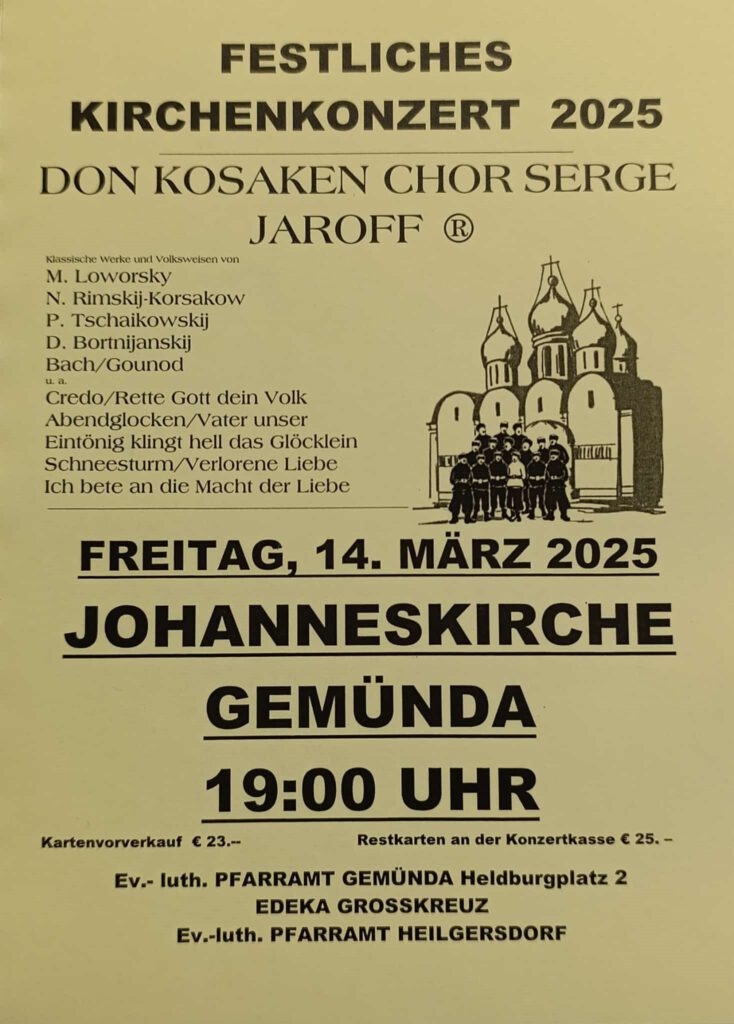 Festliches Kirchenkonzert des Don Kosaken Chor - Serge Jaeroff